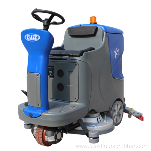 Driving type dual brush electric floor cleaning machine